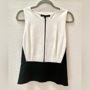 White House Black Market black and white sleeveless bodice